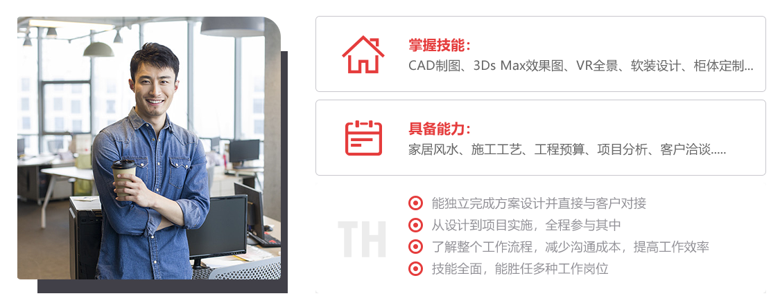 復合型室內設計師，競爭能力強